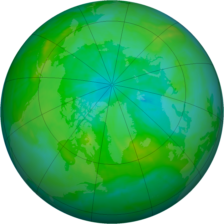 Arctic ozone map for 15 August 2015